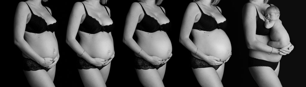 Evolution du ventre d'une femme enceinte